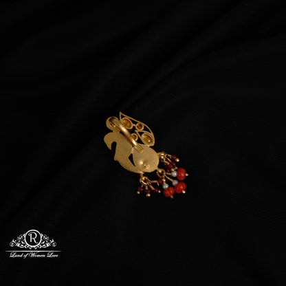 Silver peacock kundan pendant-RCDS249