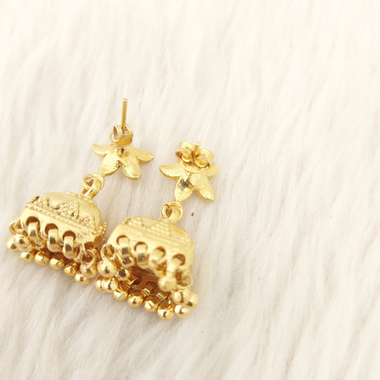 Silver gold jhumkas-C007