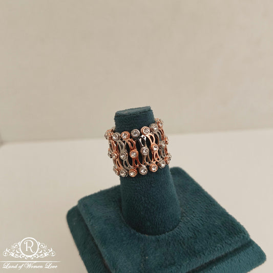 92.5 Silver 2in1 Adjustable ring cum Bangle-RCRA12