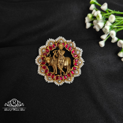 pendant 92.5 silver lord krishna design kundans pendant-rcpk09-1 92.5 silver ramala jewelry / ramala collections