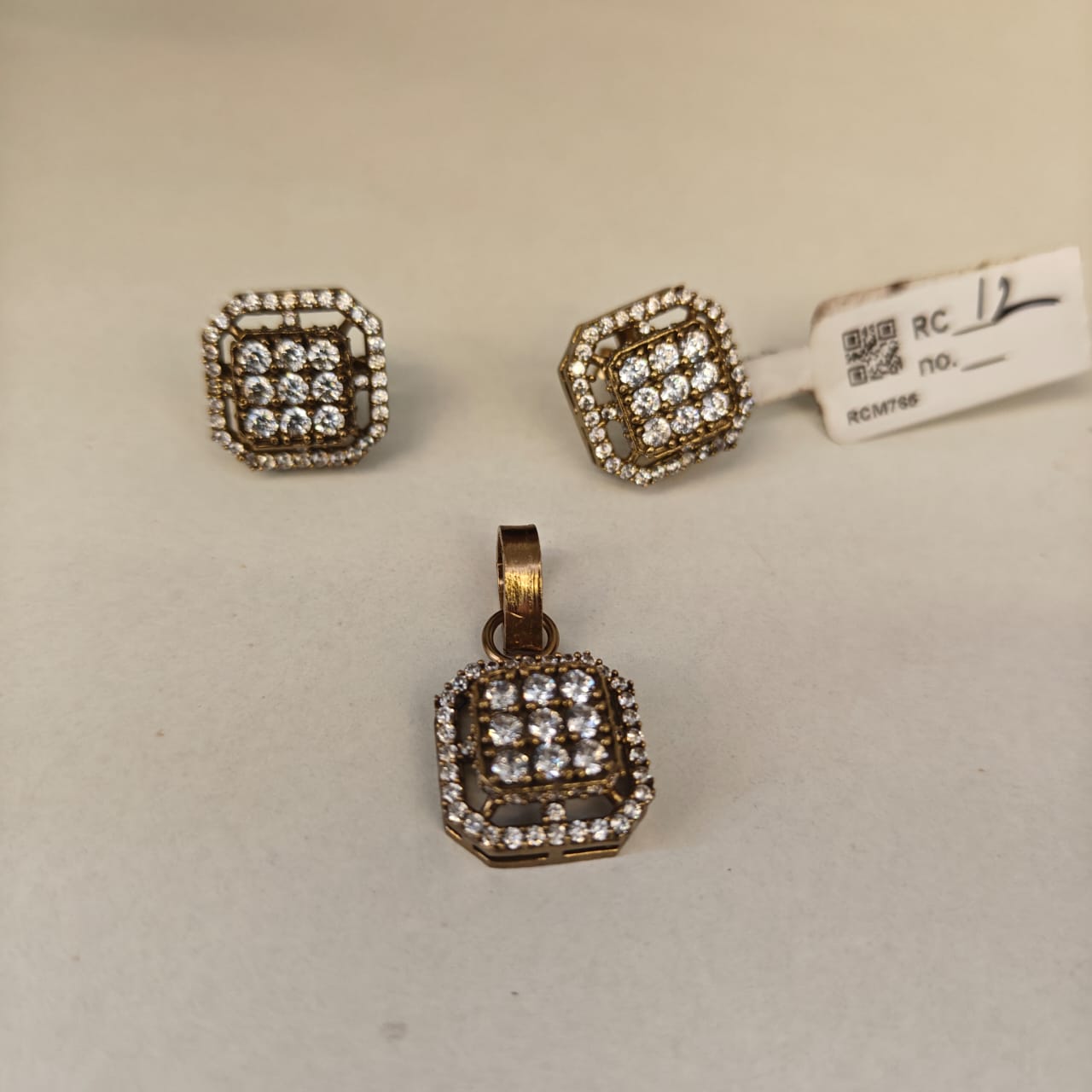 earrings silver earrings with pendant set-rcm765 92.5 silver ramala jewelry / ramala collections