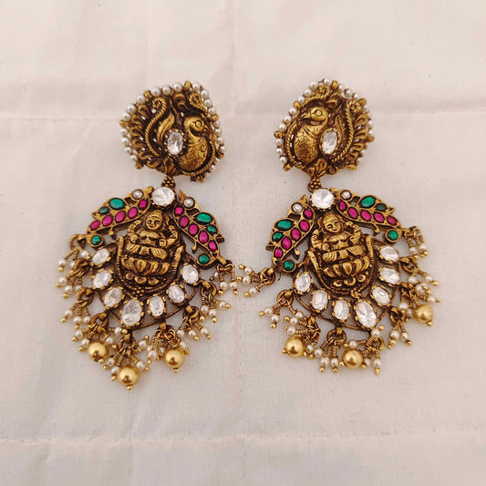 earrings silver cz-gold polish earrings -rcm570 cz 92.5 silver ramala jewelry / ramala collections