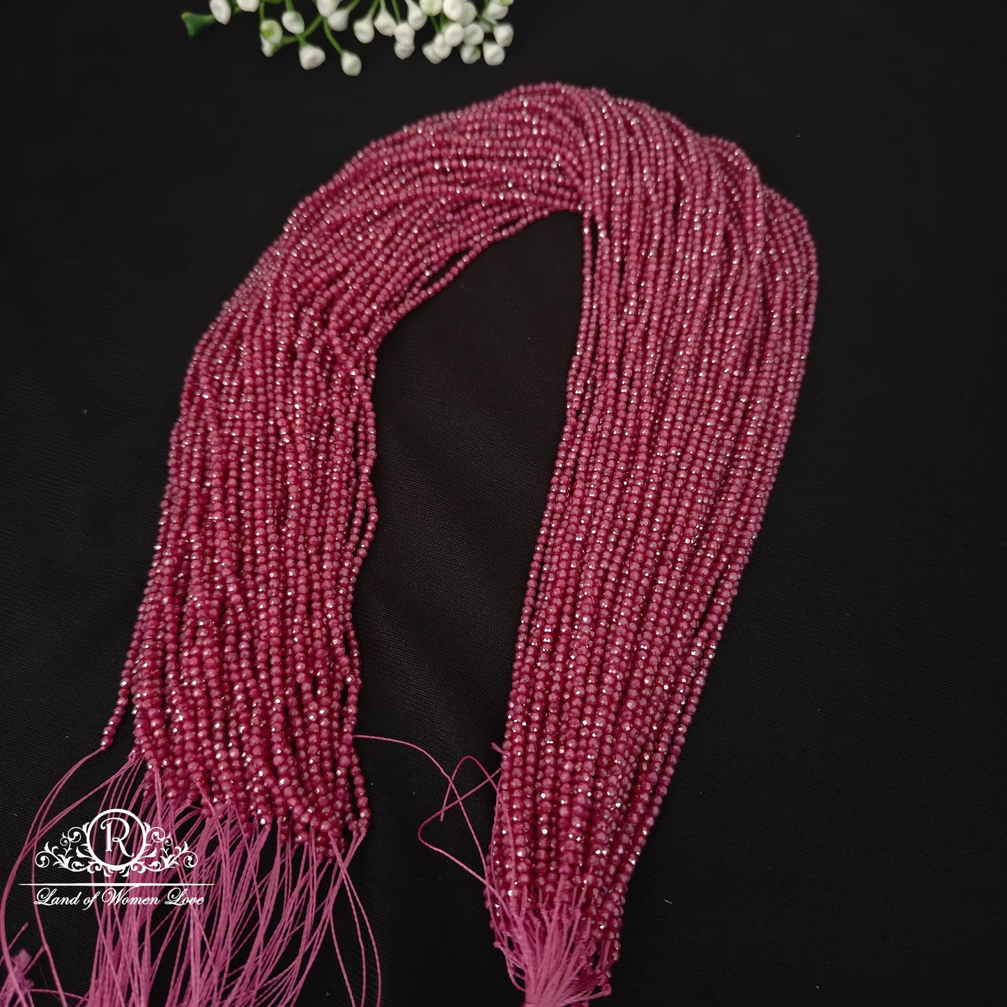 beautiful ice crush pink beads 2mm-rcmj239 92.5 silver ramala jewelry / ramala collections