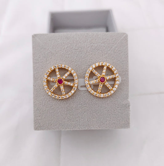 earrings silver base gold polish earrings -rcm544 92.5 silver ramala jewelry / ramala collections