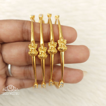 Silver White Stones Lakshmi Devi Bangles-C153