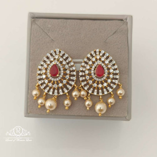 earrings silver diamond replica design cz-stones earrings-rccp107 cz 92.5 silver ramala jewelry / ramala collections