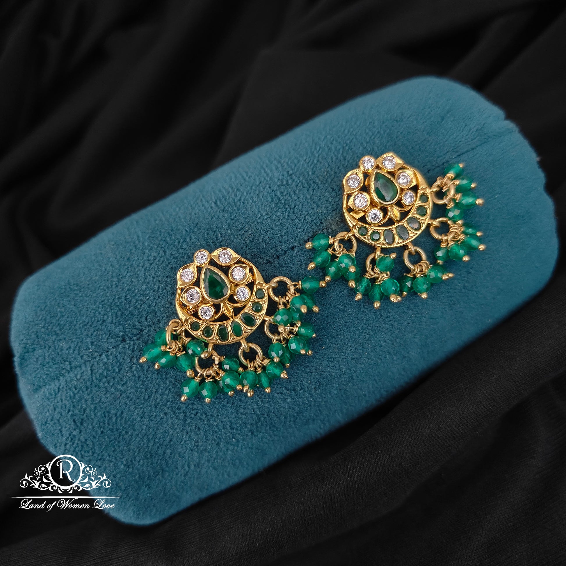 earrings 92.5 silver simple and cute with cz- stones and hangings cz 92.5 silver ramala jewelry / ramala collections