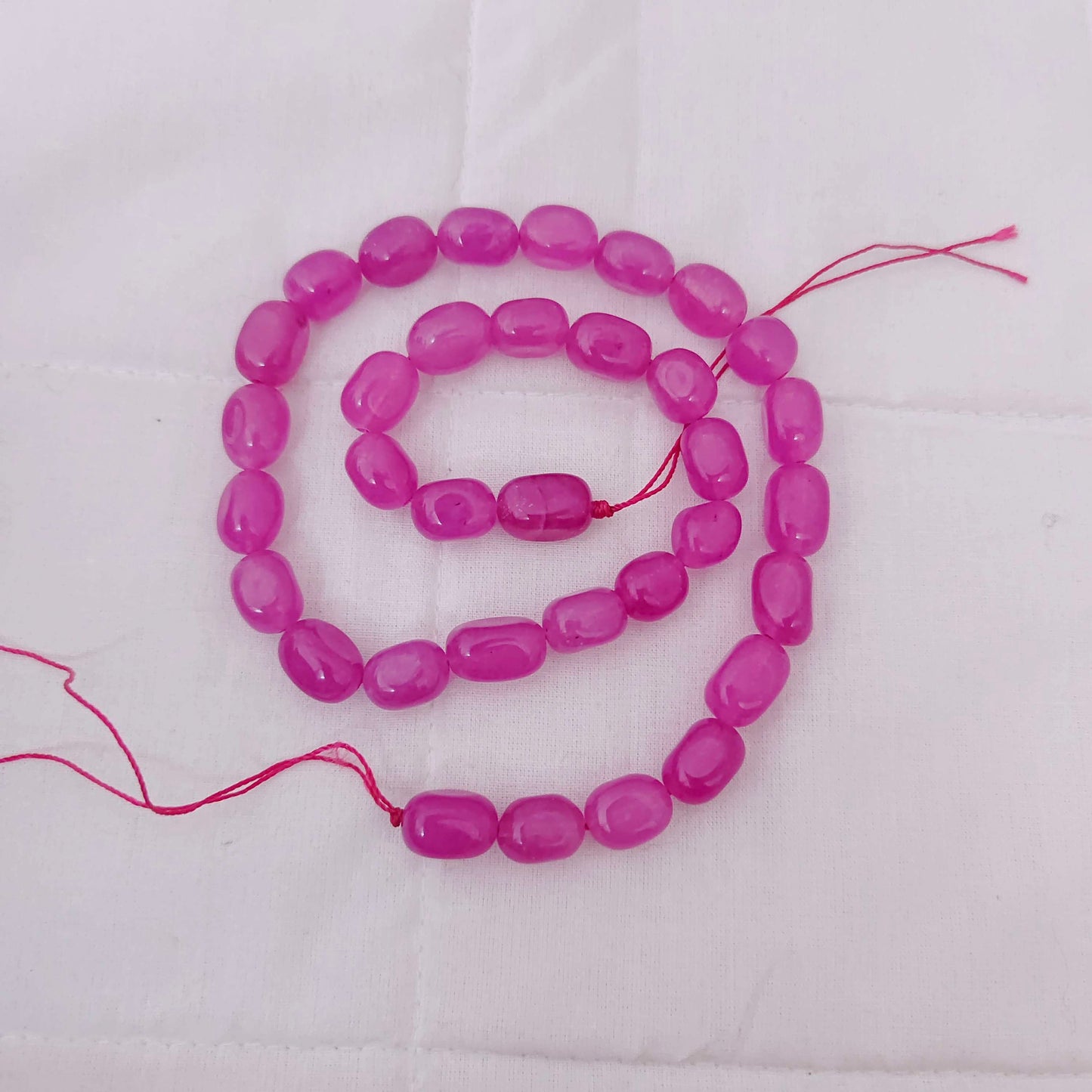 hot pink gemstone plain hand polished tumble beads-rcmj09 92.5 silver ramala jewelry / ramala collections