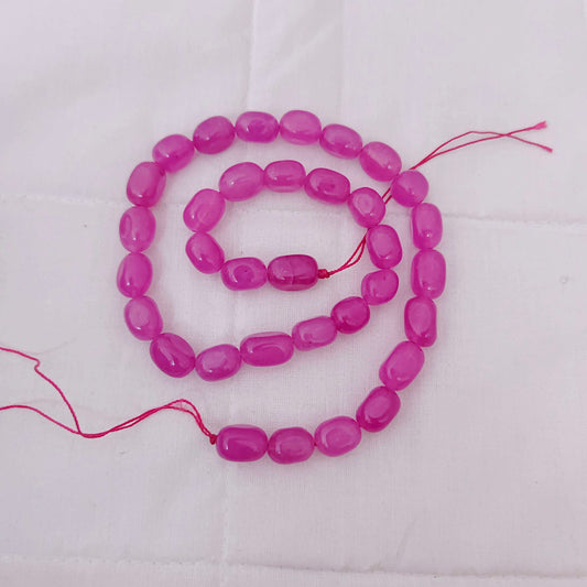 hot pink gemstone plain hand polished tumble beads-rcmj09 92.5 silver ramala jewelry / ramala collections