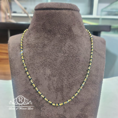 chain silver black beads one line:rcd357 92.5 silver ramala jewelry / ramala collections