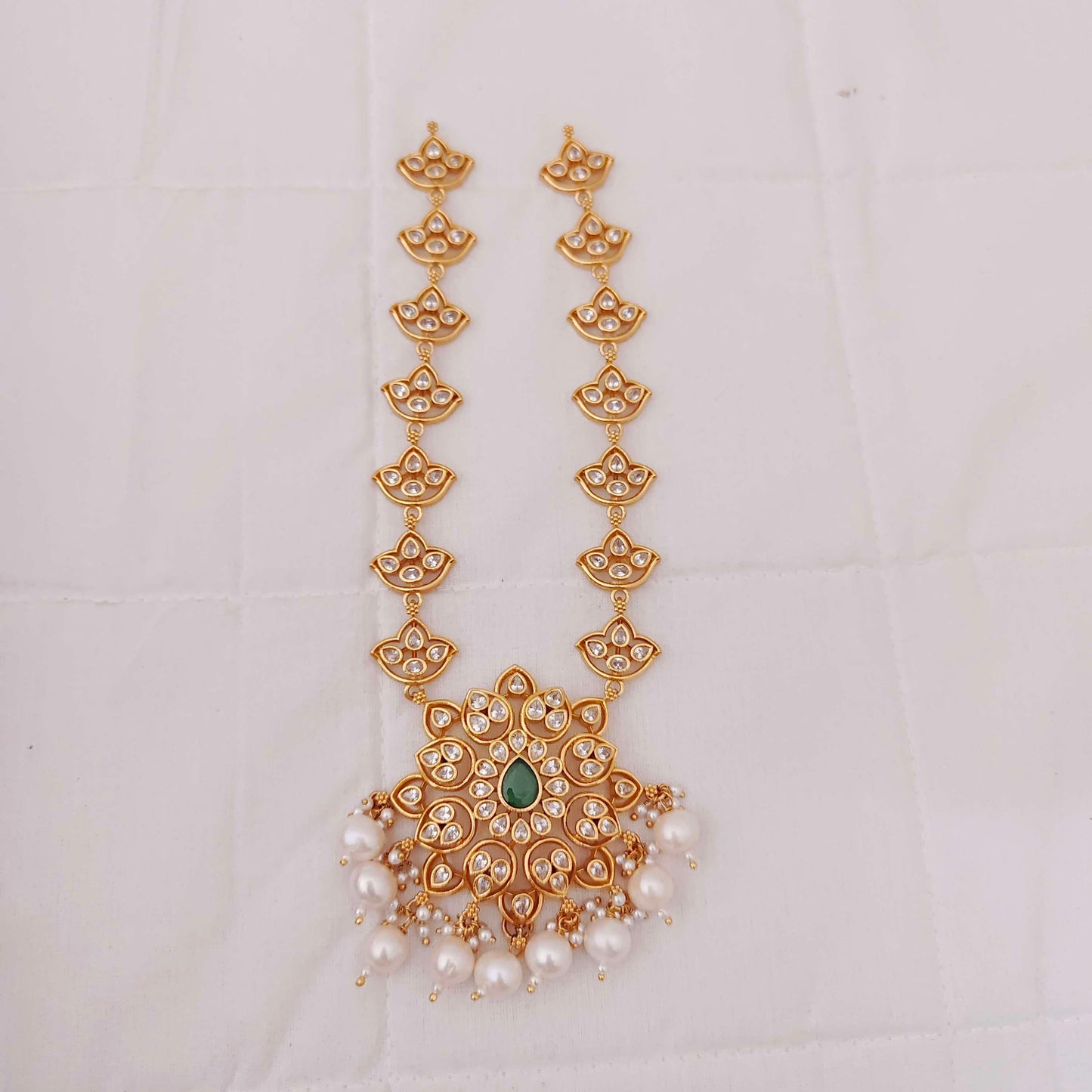 Silver  CZ-gold polish necklace designs -RCP055