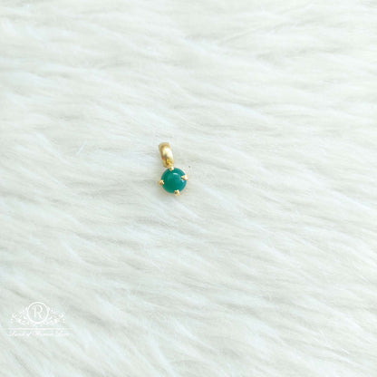 silver small green stone locket-sa569 92.5 silver ramala jewelry / ramala collections