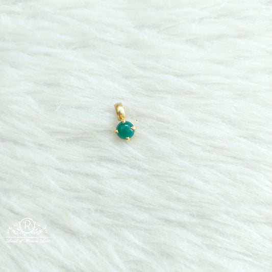 silver small green stone locket-sa569 92.5 silver ramala jewelry / ramala collections