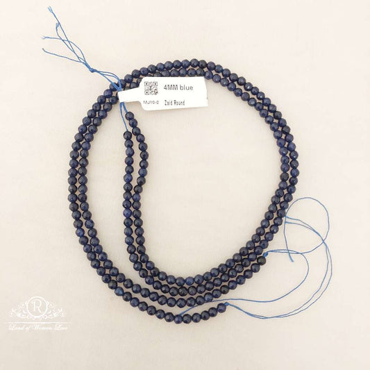 4mm blue zaid round beads-mj10-2 92.5 silver ramala jewelry / ramala collections