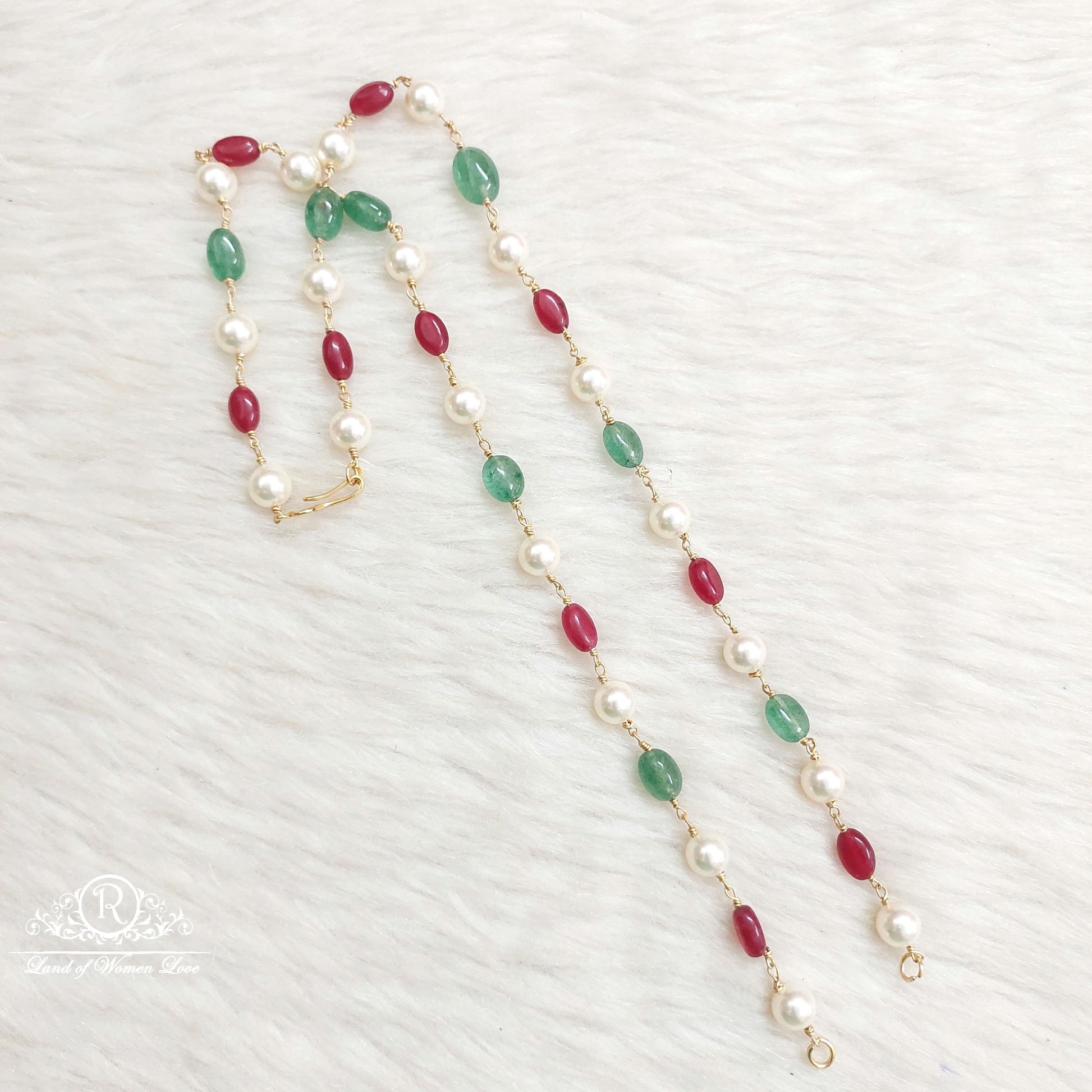 chain silver pearls beads chain-s851 92.5 silver ramala jewelry / ramala collections