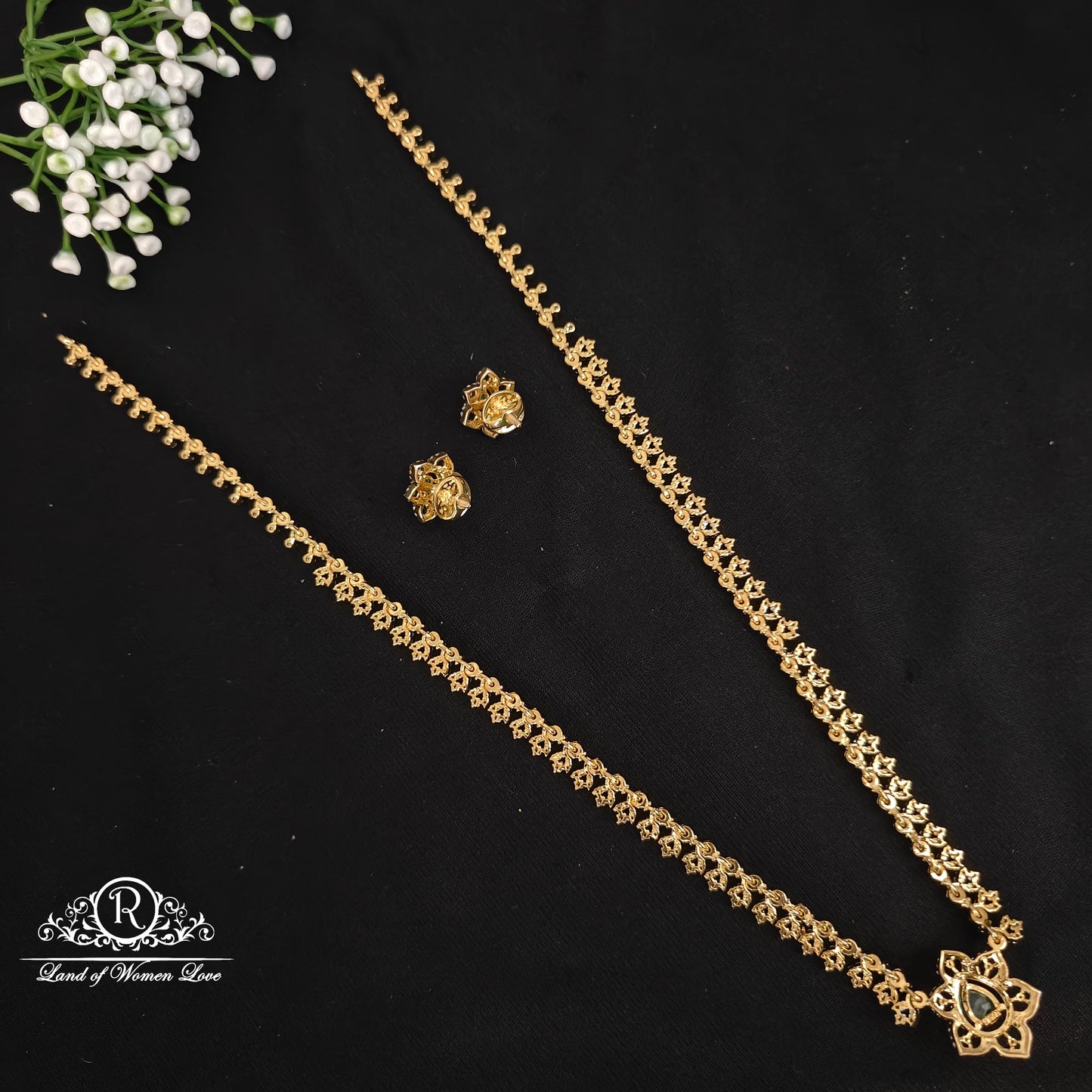 Silver simple and Cute haram with earrings -RCDS0057