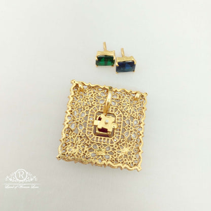 Silver CZ-Stones Changeable Locket-SA418