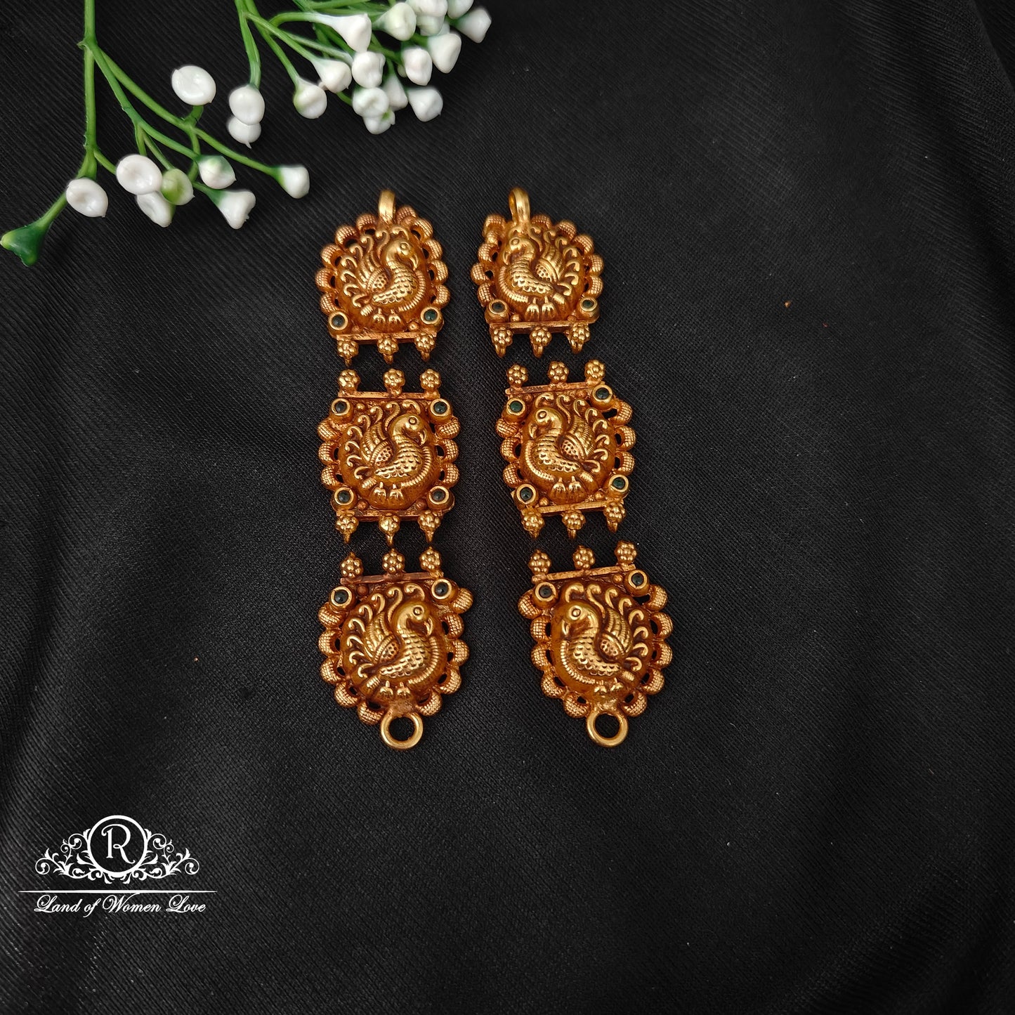 92.5 silver simple and cute side lockets with peacock -rcjr943 92.5 silver ramala jewelry / ramala collections