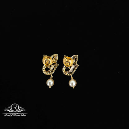 Peacock design Diamond finishing Silver Earrings-RC94-90M09