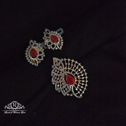 earrings silver cz- stone pendant cz 92.5 silver ramala jewelry / ramala collections