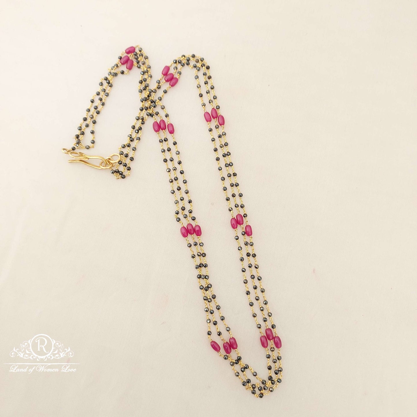 Silver Cristal Black Beads-H076