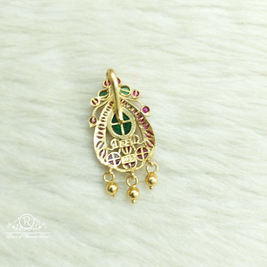 Silver Kempu Stones Locket-SA362