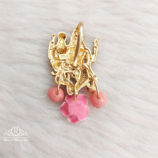 Silver Black CZ-Shiva Parvathi Locket-S773