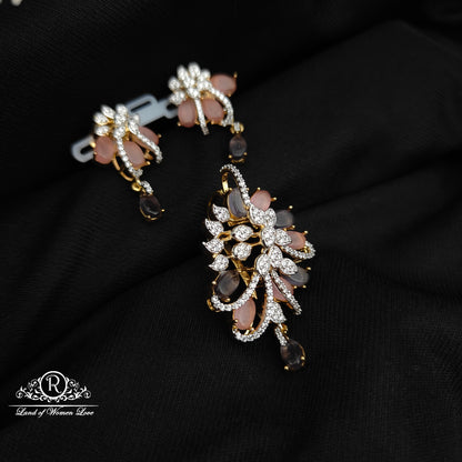 Silver CZ- stone earrings -RCDS428