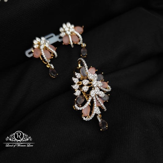Silver CZ- stone earrings -RCDS428