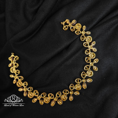 Silver pearl gem stone necklace-RCCP258