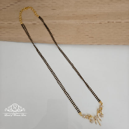 chain 92.5 silver simple and cute black beads chain with mala locket -rch933 92.5 silver ramala jewelry / ramala collections