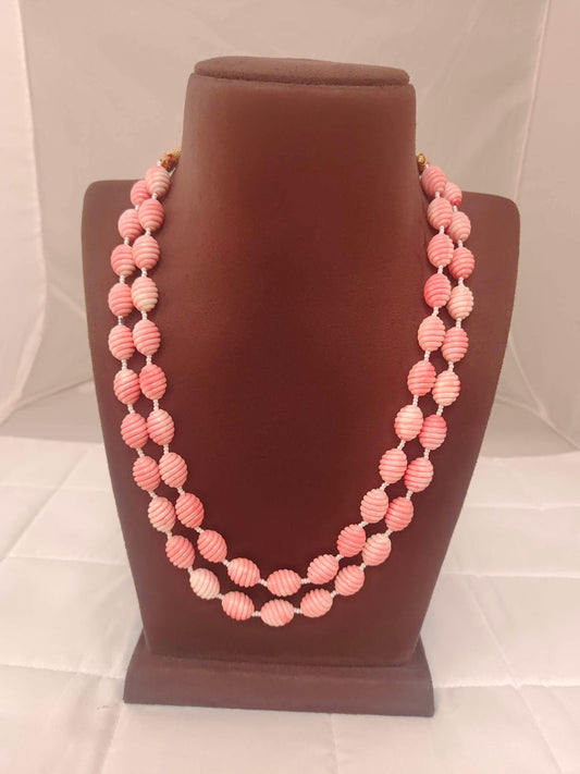 coral shapes 2 line beads mala-rcmb03 coral 92.5 silver ramala jewelry / ramala collections