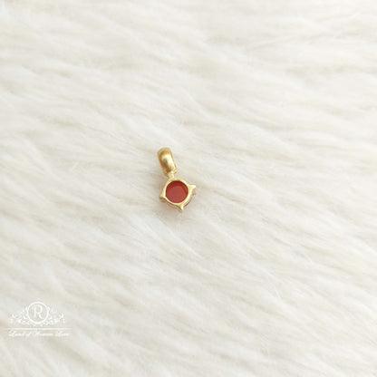 Silver Small Red Stone Locket-SA568