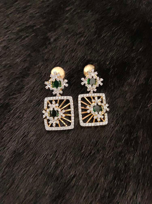 earrings silver cz- white stones earrings-rcjr241 cz 92.5 silver ramala jewelry / ramala collections