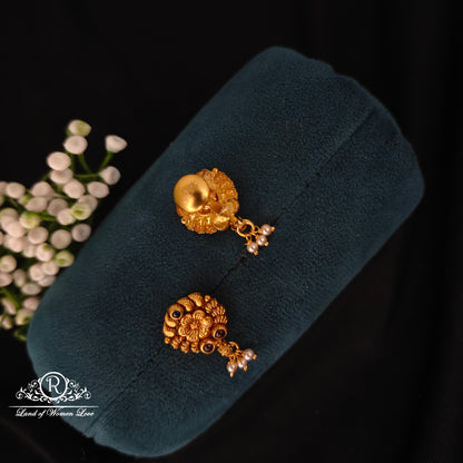 Silver flower design earrings RCNS058