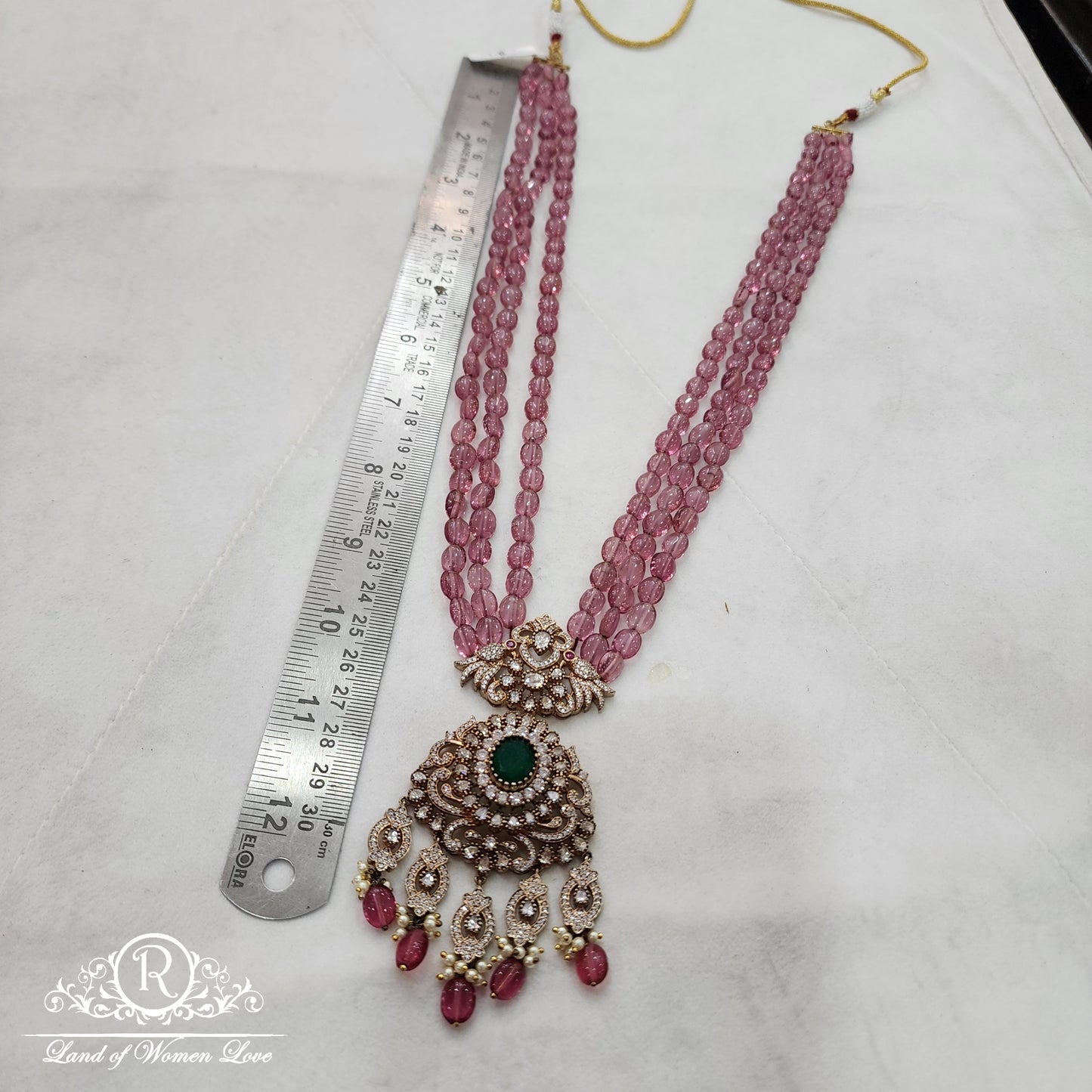 Silver Real Beads with Victoria Locket Haram-S797