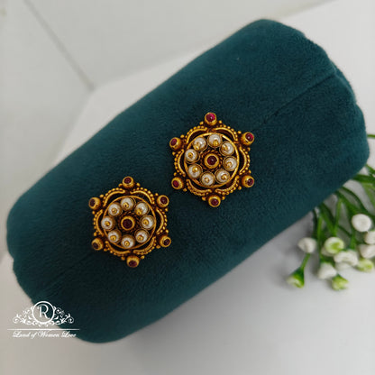 stud silver pearl earrings-rcjr731 pearl 92.5 silver ramala jewelry / ramala collections