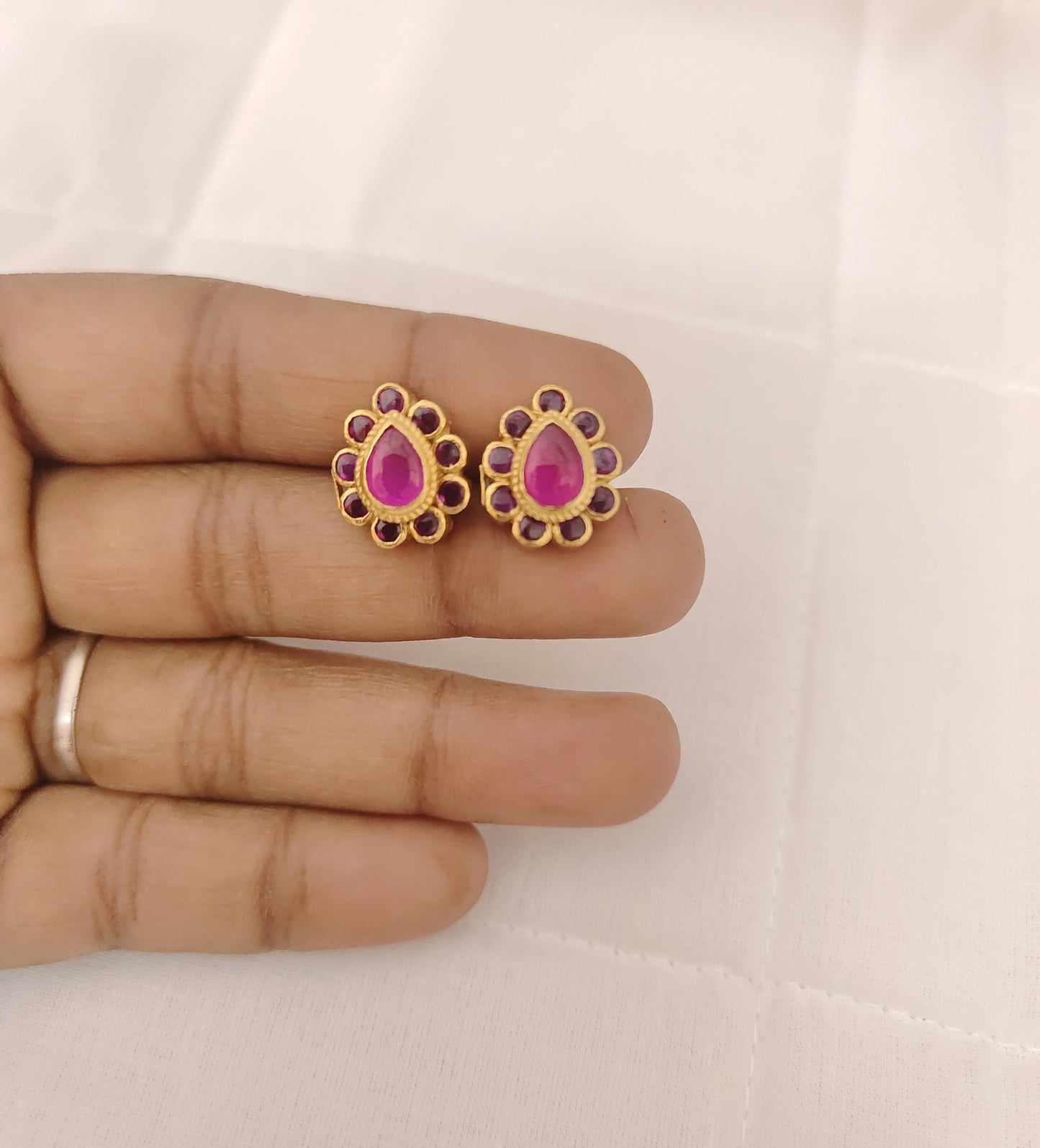 stud silver two in one design stud earrings-h125 92.5 silver ramala jewelry / ramala collections