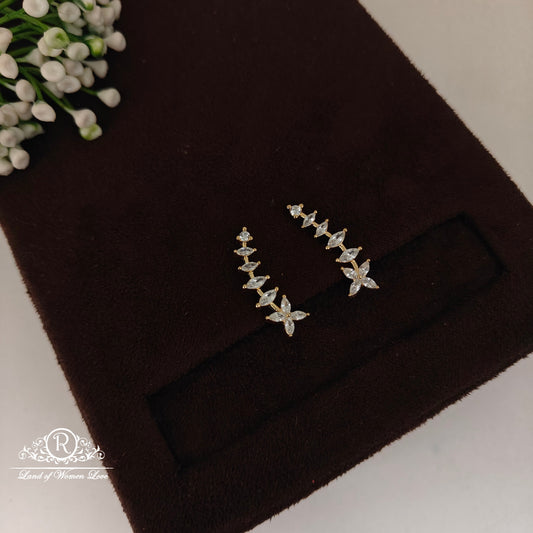 earrings 92.5 silver simple and cute earcuffs with white stones -rct344-1 92.5 silver ramala jewelry / ramala collections