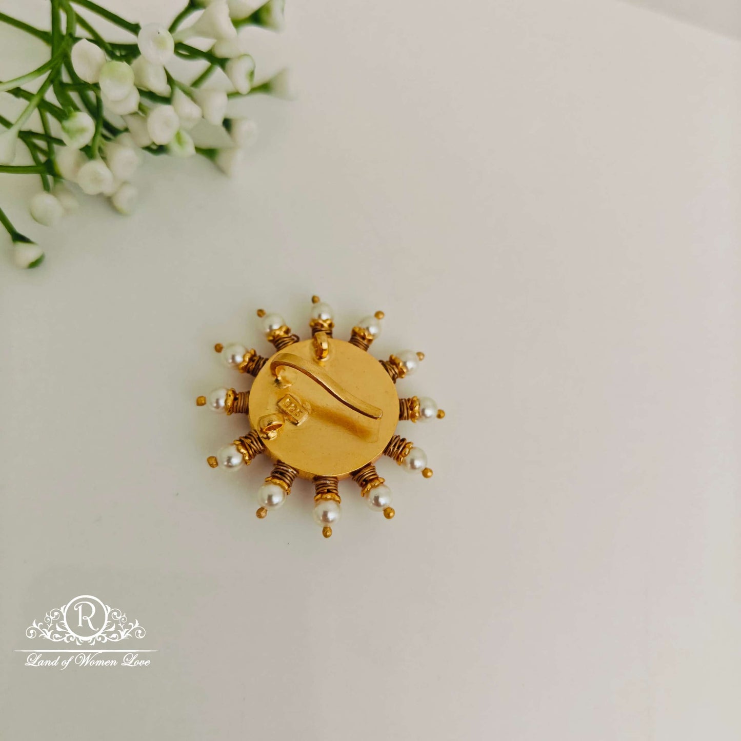 Simple and Cute kundan silver pendant -RCN14