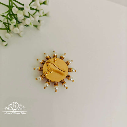 Simple and Cute kundan silver pendant -RCN14