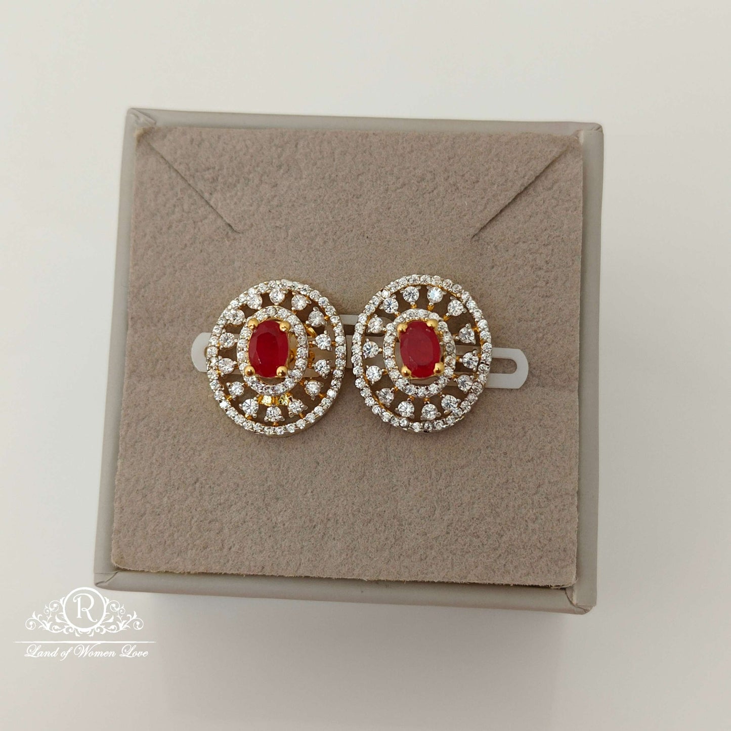 stud silver diamond replica design cz-stones earrings-rccp85 cz 92.5 silver ramala jewelry / ramala collections