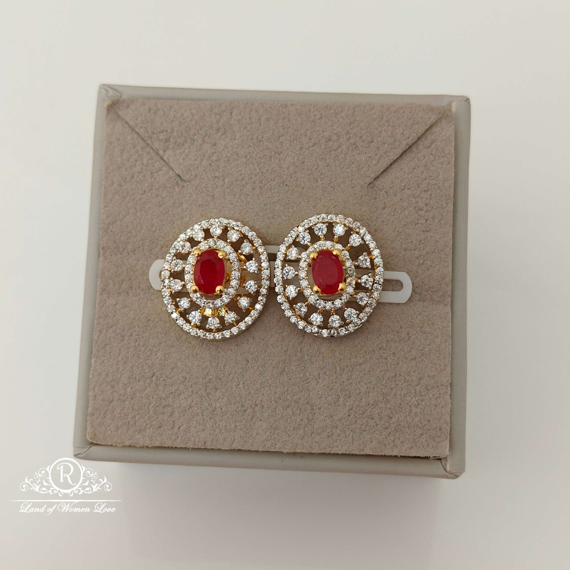 stud silver diamond replica design cz-stones earrings-rccp85 cz 92.5 silver ramala jewelry / ramala collections