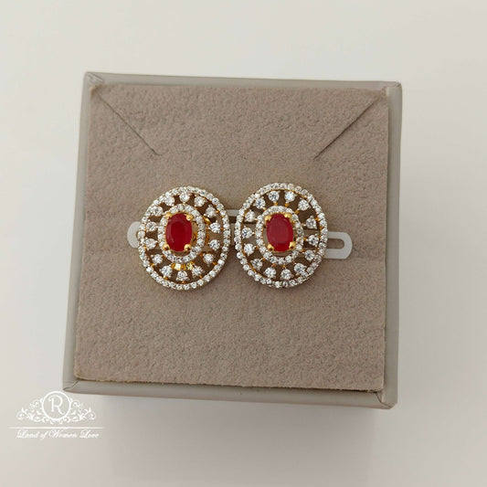 stud silver diamond replica design cz-stones earrings-rccp85 cz 92.5 silver ramala jewelry / ramala collections