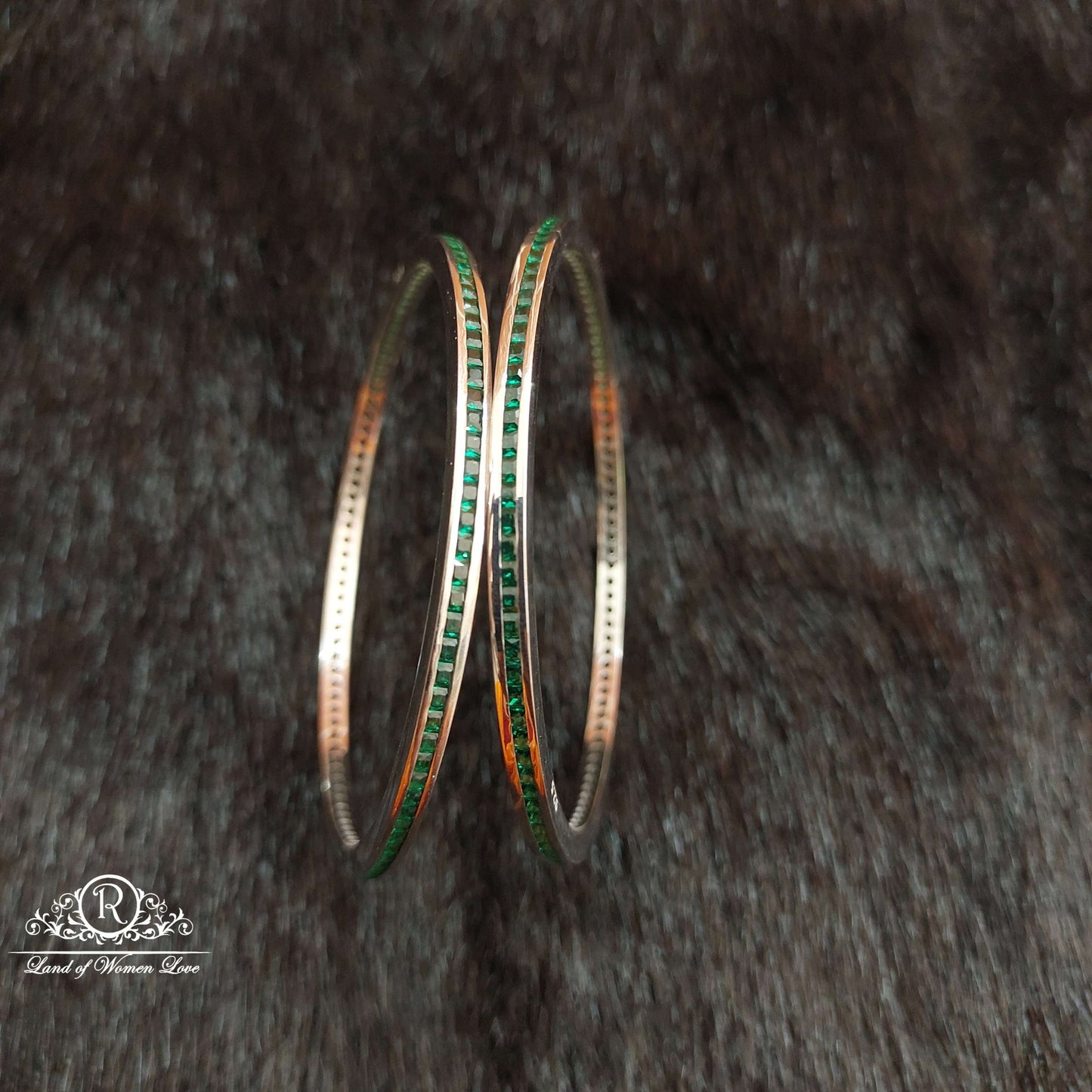 Silver Platinum Polish Bangles-SS02