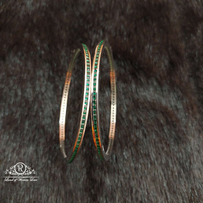 Silver Platinum Polish Bangles-SS02