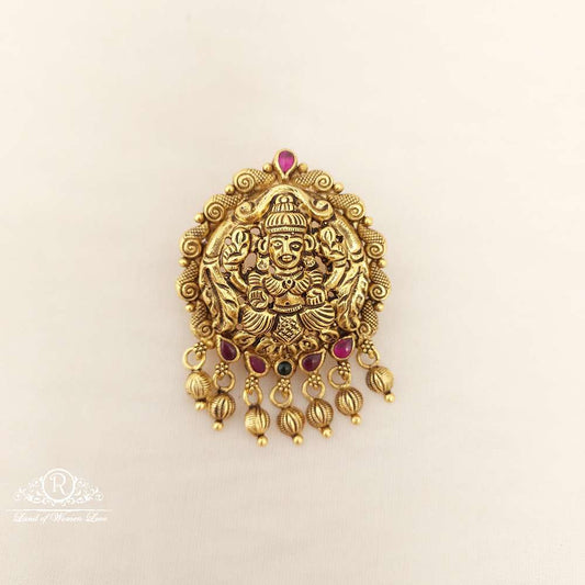 silver with antic finish lakshmi devi locket-v017 92.5 silver ramala jewelry / ramala collections