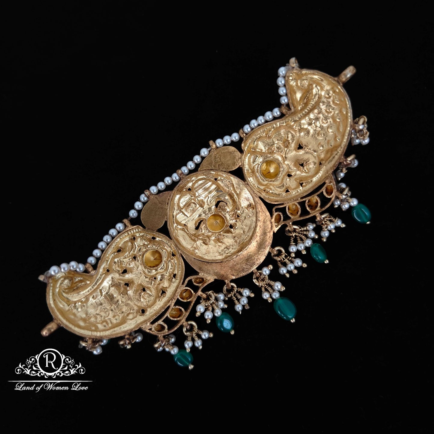 Silver CZ-gold polish Chocker Designs -RCM560