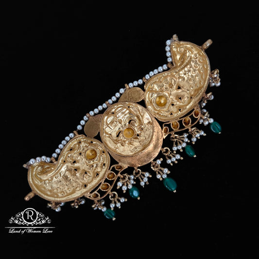 Silver CZ-gold polish Chocker Designs -RCM560