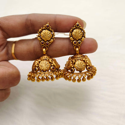 earrings silver base gold polish jhumkas -rcjr483 92.5 silver ramala jewelry / ramala collections